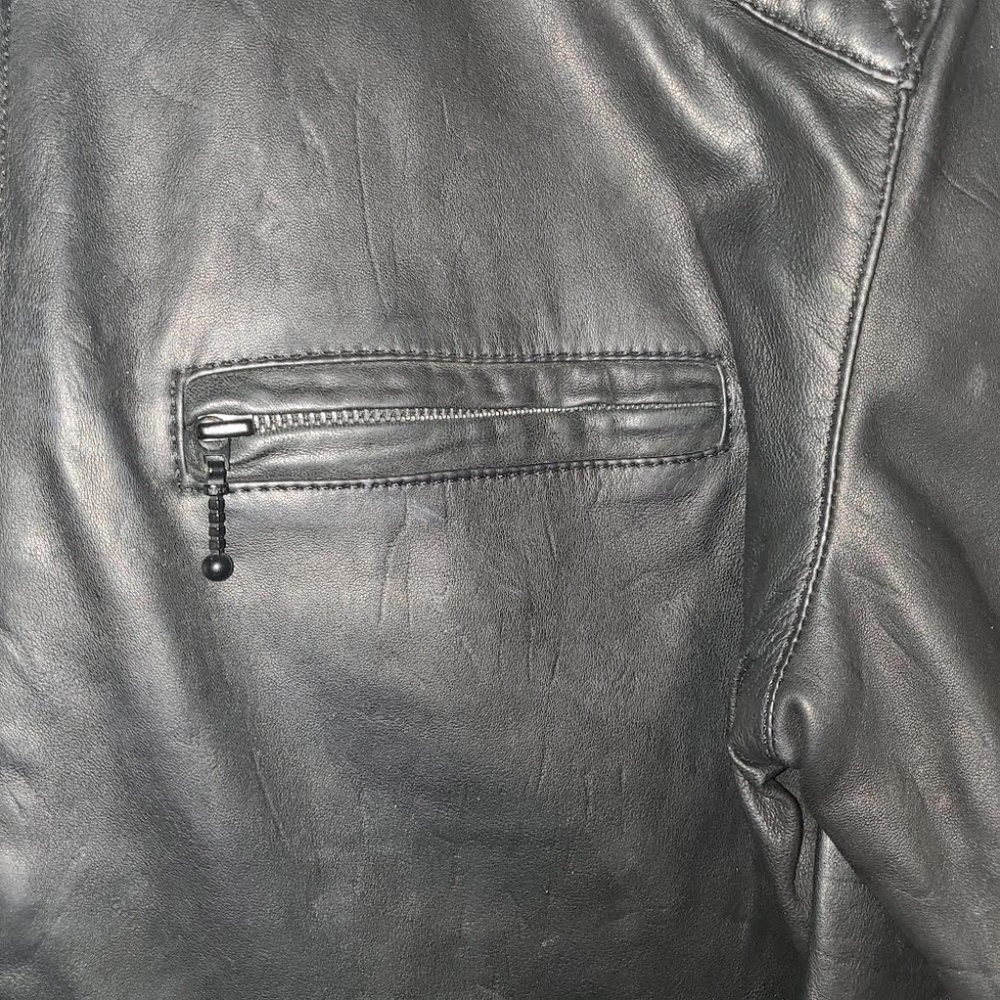 Mens Premium Black Cafe Racer Lambskin Leather Jacket - Picture 4 of 16